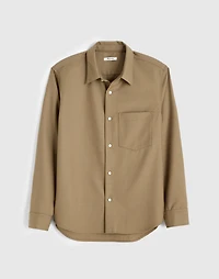 Twill Button-Up Shirt Wool Blend | Madewell