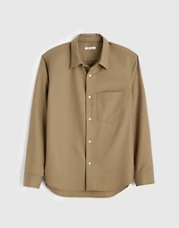 Twill Button-Up Shirt in Wool Blend | Madewell