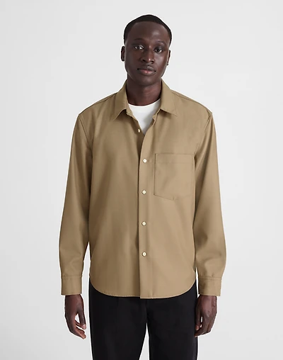 Twill Button-Up Shirt Wool Blend | Madewell