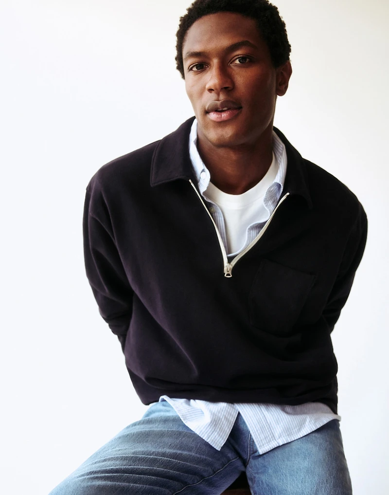The McCarren Midweight Quarter-Zip Sweatshirt | Madewell
