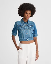 Shrunken Denim Trucker Jacket Hazeldell Wash | Madewell