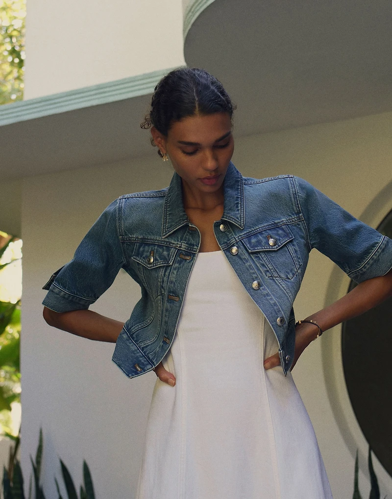 Shrunken Denim Trucker Jacket Hazeldell Wash | Madewell