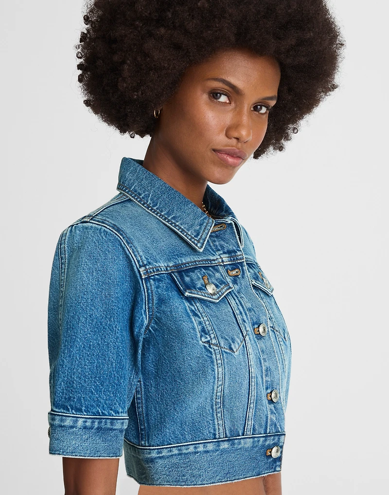 Shrunken Denim Trucker Jacket Hazeldell Wash | Madewell