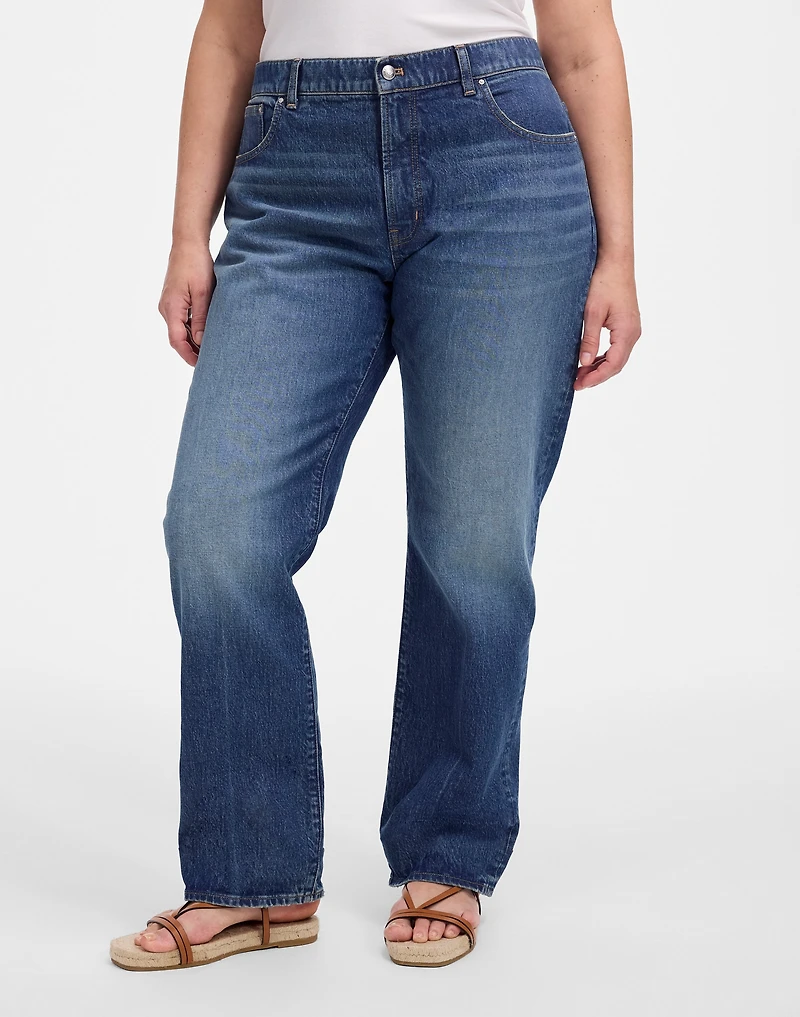 The Plus Curvy Longline Straight Jean Greendale Wash | Madewell