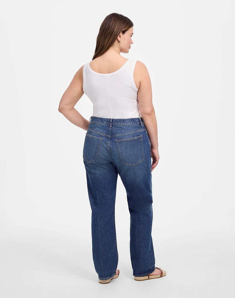 The Plus Curvy Longline Straight Jean Greendale Wash | Madewell