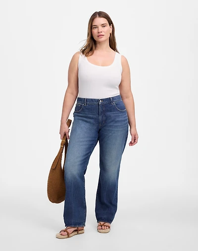 The Plus Curvy Longline Straight Jean Greendale Wash | Madewell