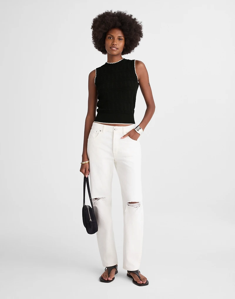 Mixed-Stitch Sleeveless Sweater | Madewell