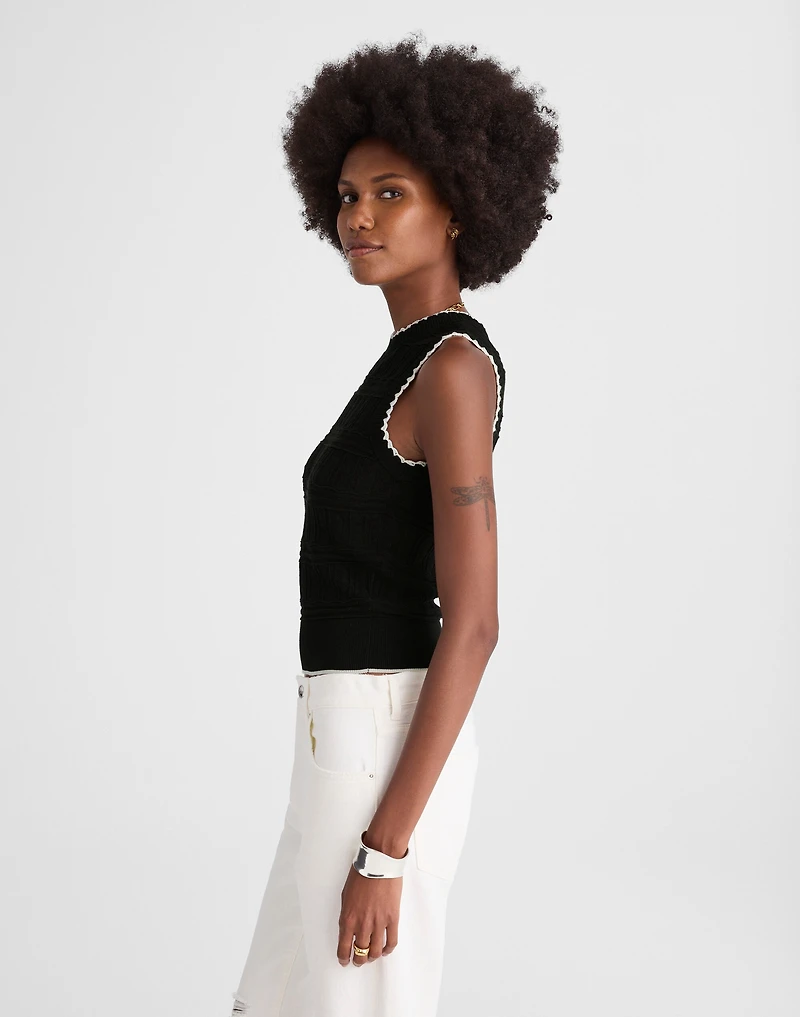 Mixed-Stitch Sleeveless Sweater | Madewell