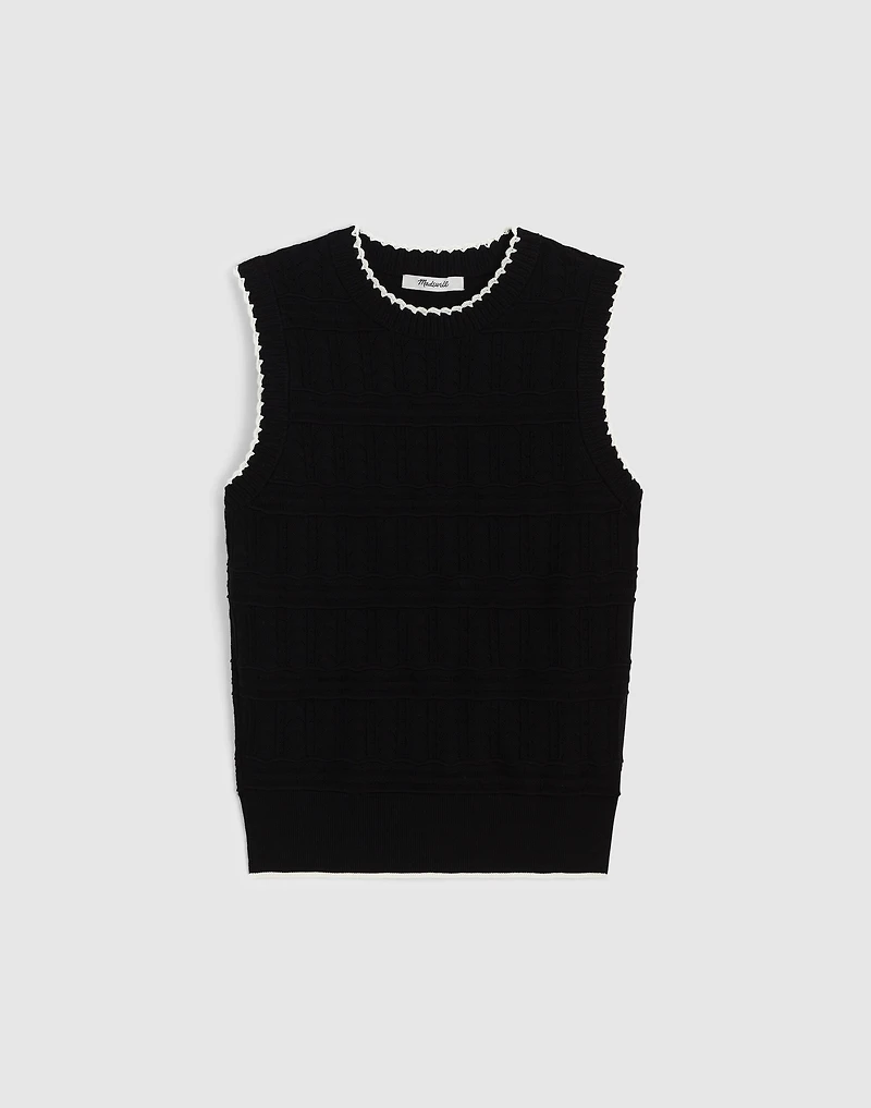 Mixed-Stitch Sleeveless Sweater | Madewell