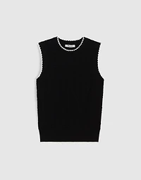 Mixed-Stitch Sleeveless Sweater | Madewell