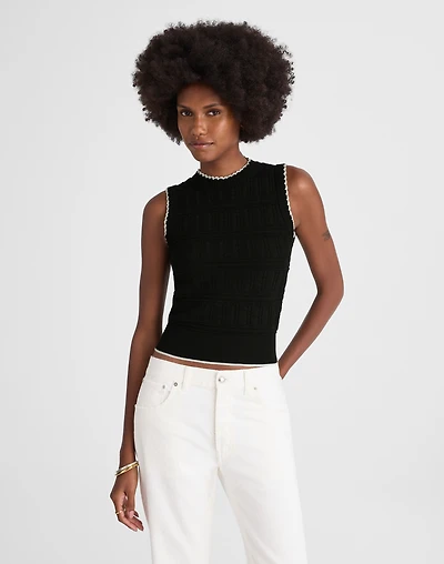 Mixed-Stitch Sleeveless Sweater | Madewell