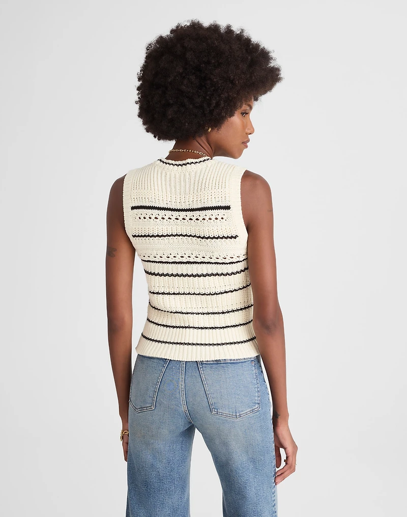 Striped Sweater Vest 100% Cotton | Madewell