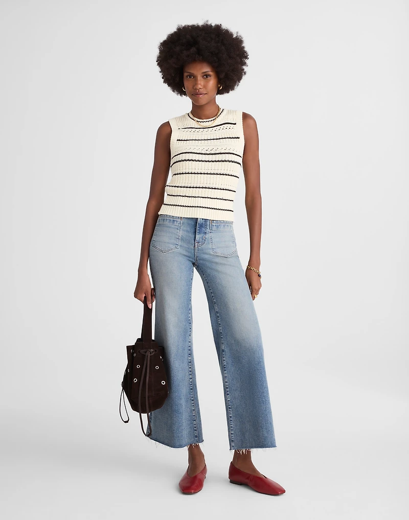 Striped Sweater Vest 100% Cotton | Madewell
