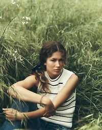 Striped Sweater Vest 100% Cotton | Madewell
