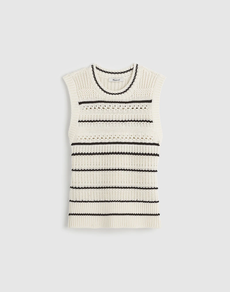 Striped Sweater Vest 100% Cotton | Madewell
