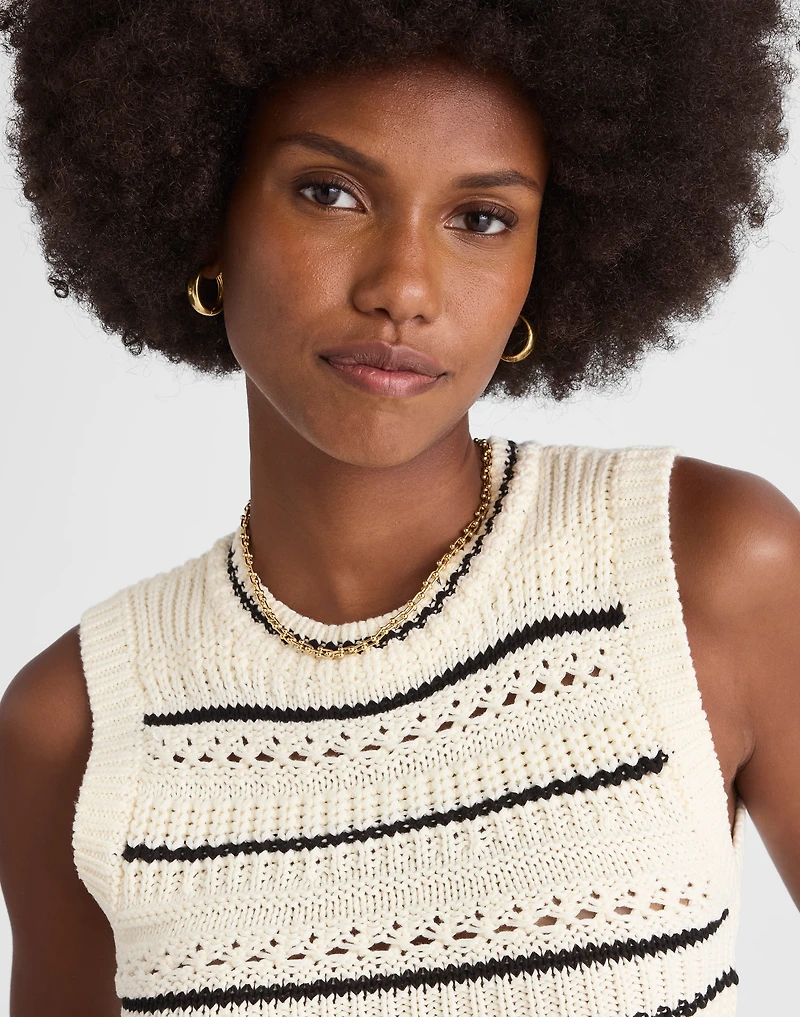 Striped Sweater Vest 100% Cotton | Madewell