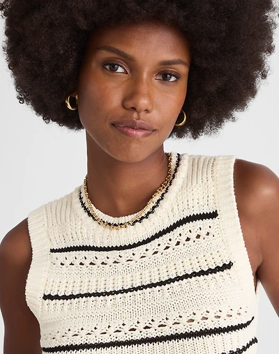 Striped Sweater Vest 100% Cotton | Madewell