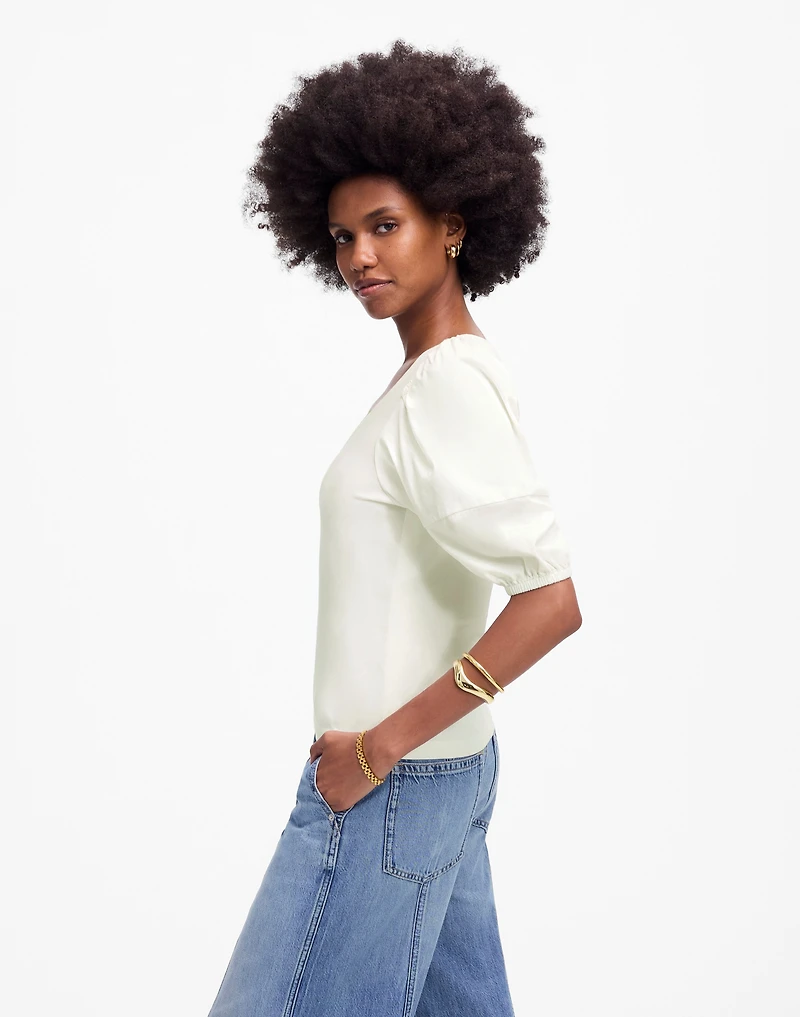 Puff-Sleeve V-Neck Tee | Madewell