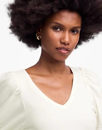 Puff-Sleeve V-Neck Tee | Madewell