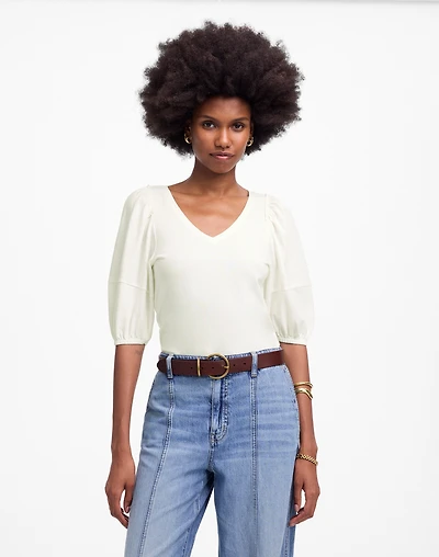 Puff-Sleeve V-Neck Tee | Madewell