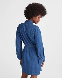 Denim Pleated Mini Shirtdress | Madewell