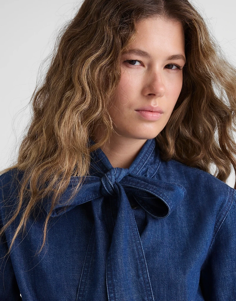 Denim Tie-Neck Shirt | Madewell