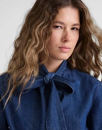Denim Tie-Neck Shirt | Madewell