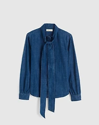 Denim Tie-Neck Shirt | Madewell