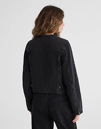 Denim Cocoon-Sleeve Cropped Jacket