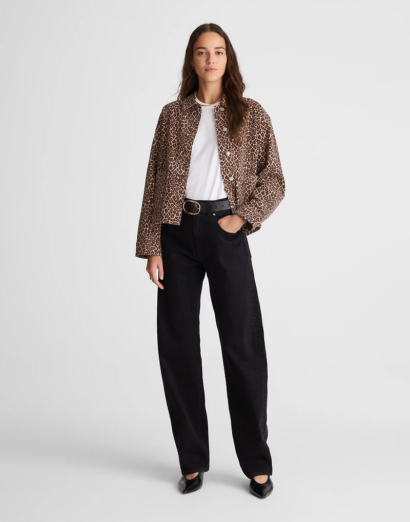 Denim Trapeze Jacket Leopard | Madewell
