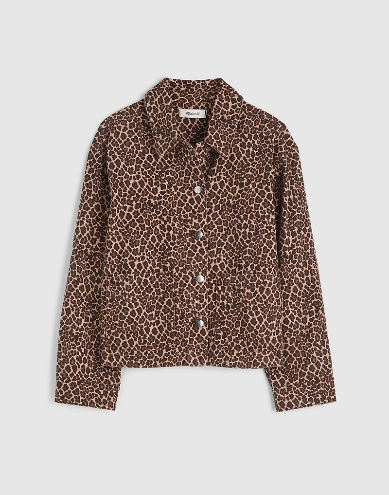 Denim Trapeze Jacket Leopard | Madewell