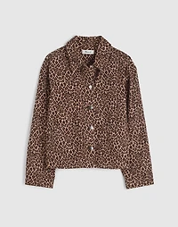 Denim Trapeze Jacket Leopard | Madewell