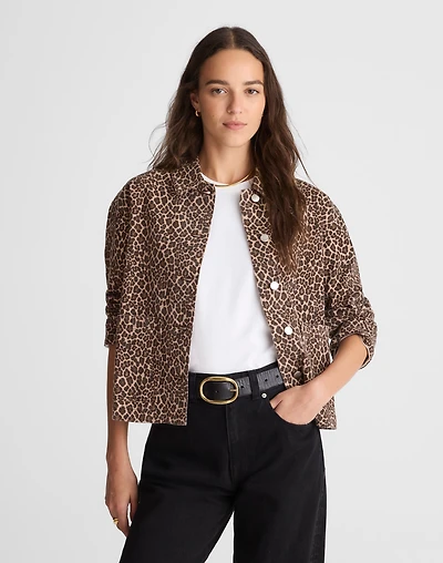 Denim Trapeze Jacket Leopard | Madewell