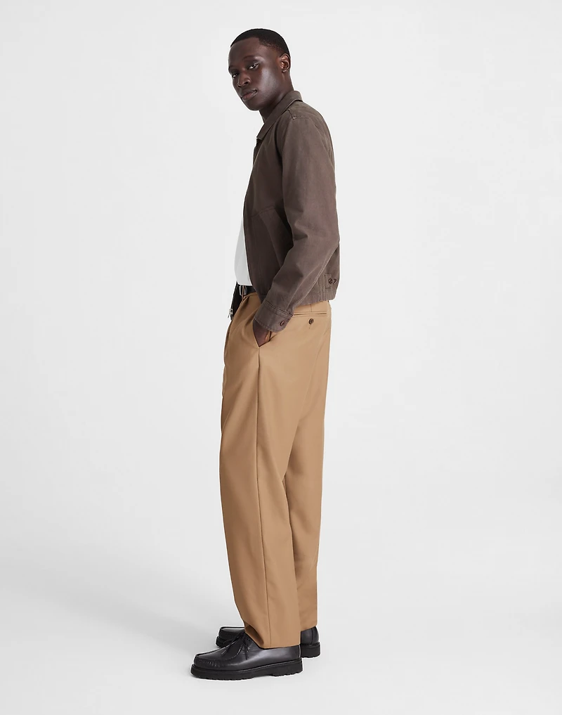 Double-Pleated Twill Trousers in Wool Blend | Madewell