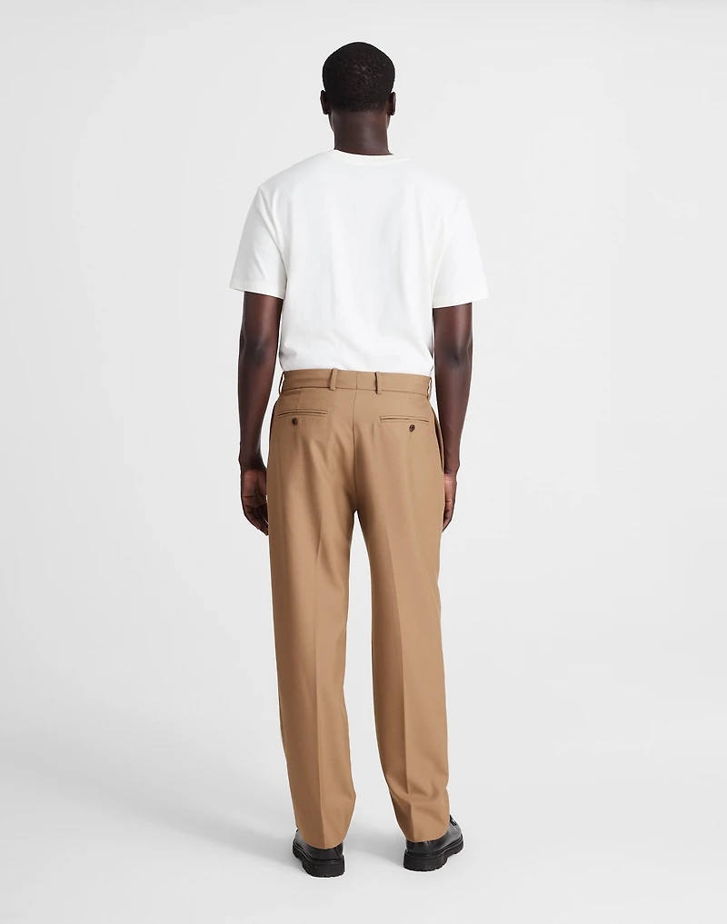 Double-Pleated Twill Trousers in Wool Blend | Madewell