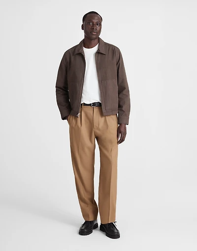 Double-Pleated Twill Trousers in Wool Blend | Madewell