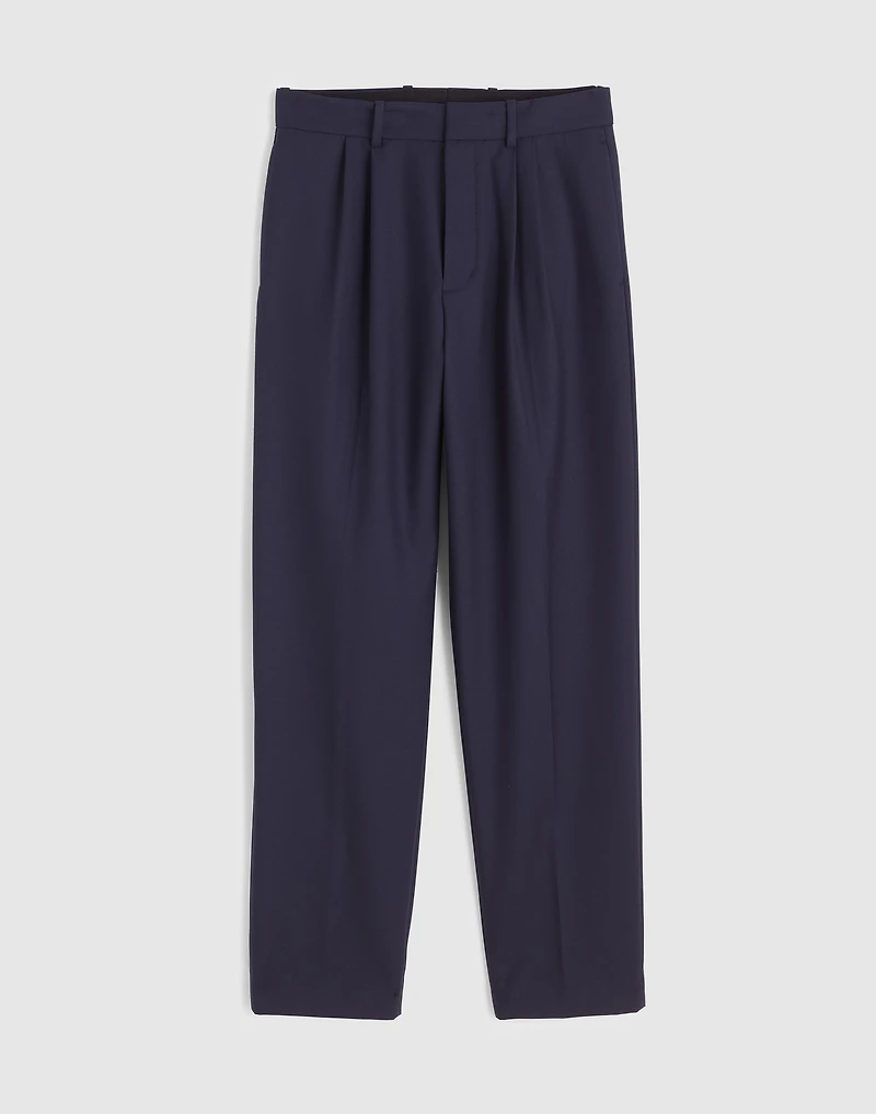 Double-Pleated Twill Trousers Wool Blend | Madewell