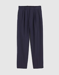 Double-Pleated Twill Trousers Wool Blend | Madewell