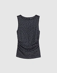 Ruched Mesh Top Polka Dot | Madewell