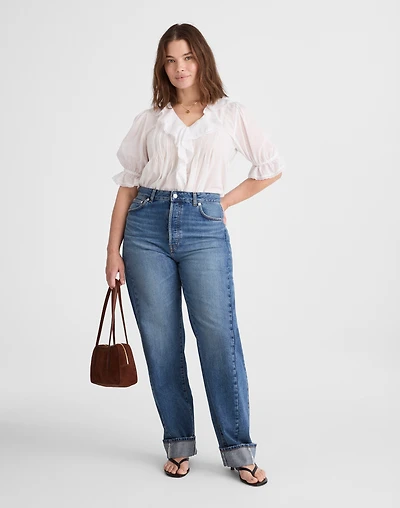 The Plus Curvy Pieced Barrel-Leg Jean | Madewell