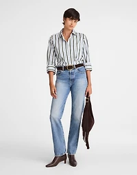 Poplin Easy Y-Neck Button-Up Shirt | Madewell