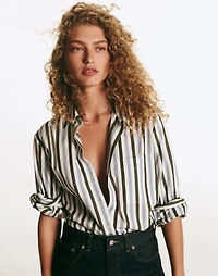 Poplin Easy Y-Neck Button-Up Shirt | Madewell