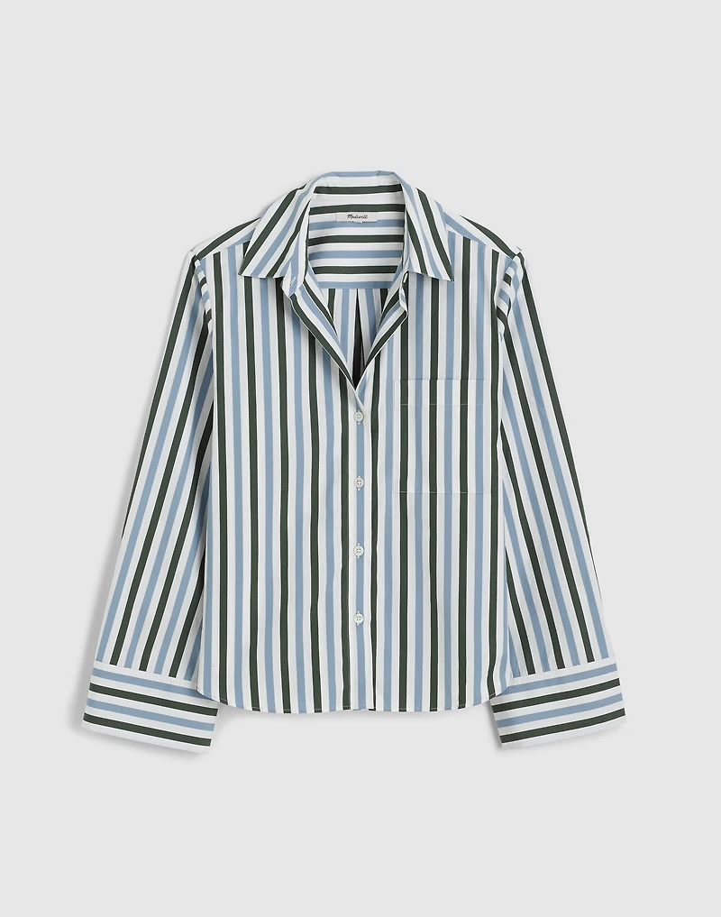 Poplin Easy Y-Neck Button-Up Shirt | Madewell
