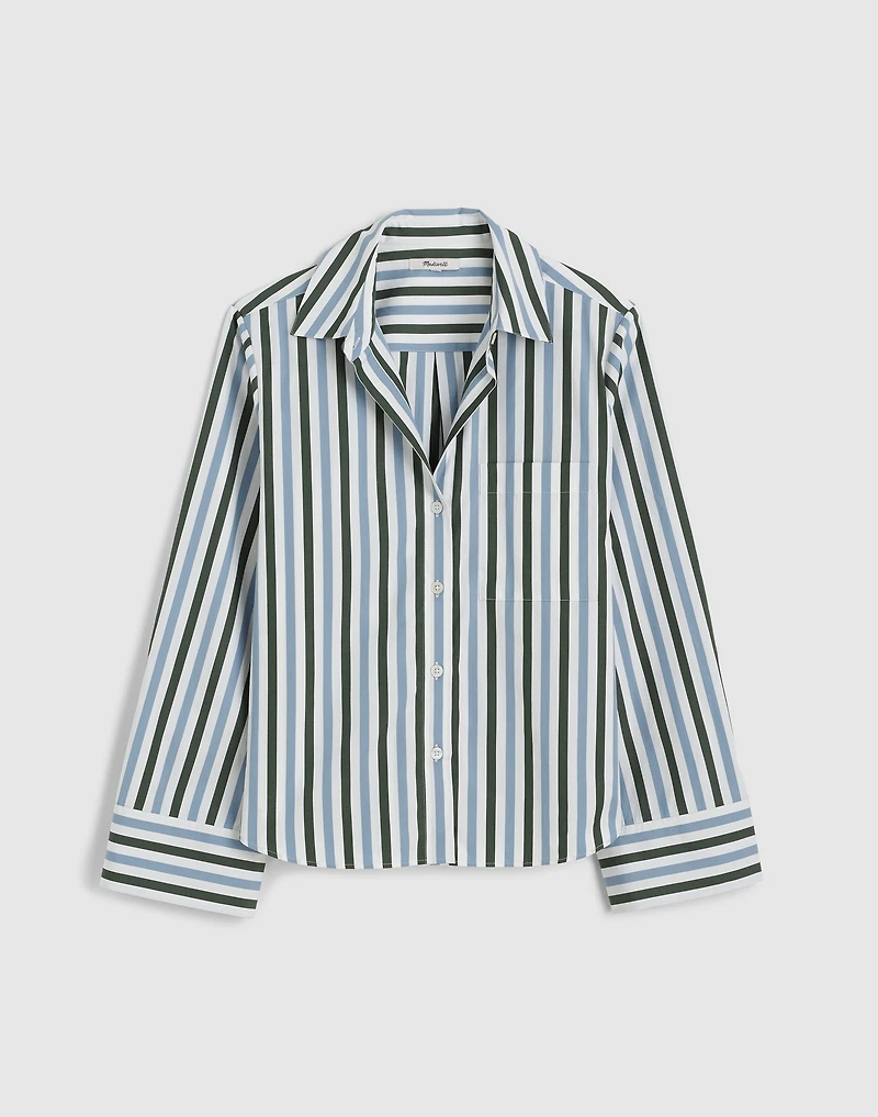 Poplin Easy Y-Neck Button-Up Shirt | Madewell