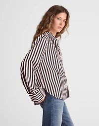 Poplin Easy Y-Neck Button-Up Shirt | Madewell