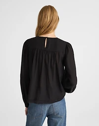 Lace-Insert Pintucked Long-Sleeve Top | Madewell