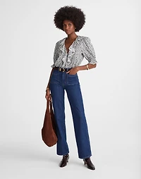 Ruffled Pintuck Puff-Sleeve Top | Madewell