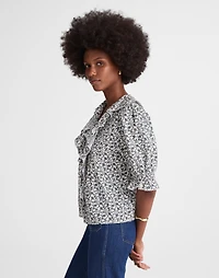 Ruffled Pintuck Puff-Sleeve Top | Madewell