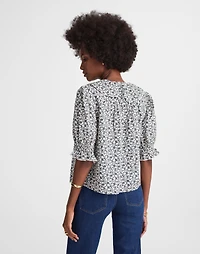 Ruffled Pintuck Puff-Sleeve Top | Madewell