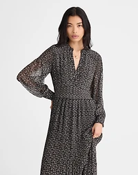 Pleated Puff-Sleeve Maxi Dress in Floral | Madewell